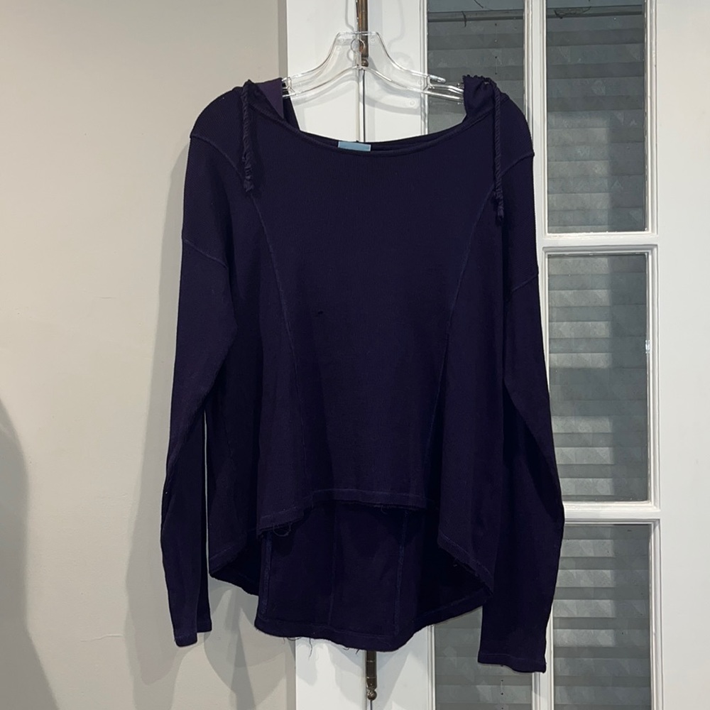 Dark purple waffle knit sweatshirt